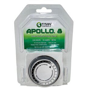 Titan Controls Apollo 8 Dual Outlet 24hr Timer 120v/15amp - New